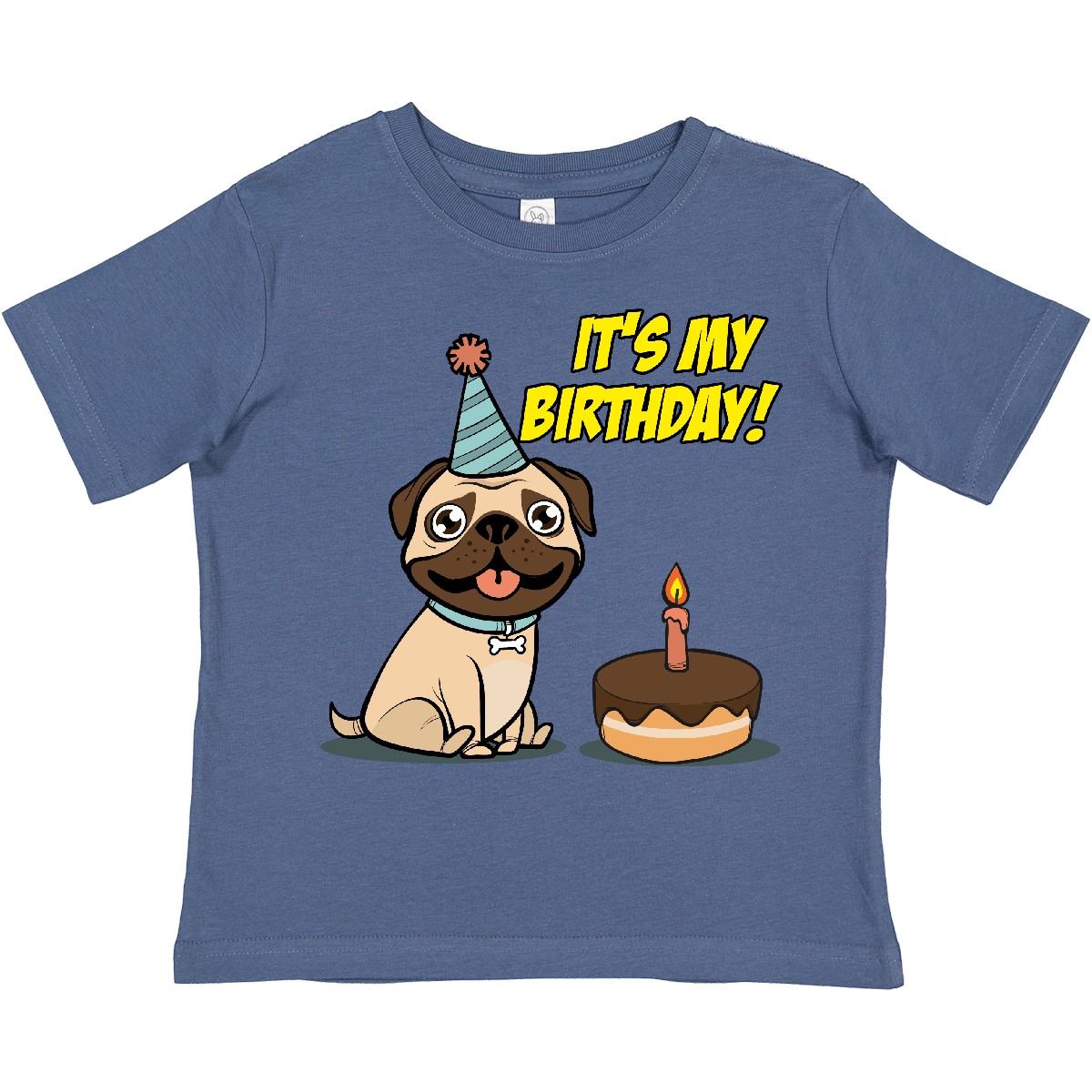 Inktastic It's My Birthday Pug Toddler T-Shirt Cute Bday Child Preschooler Kid - Picture 5 of 9