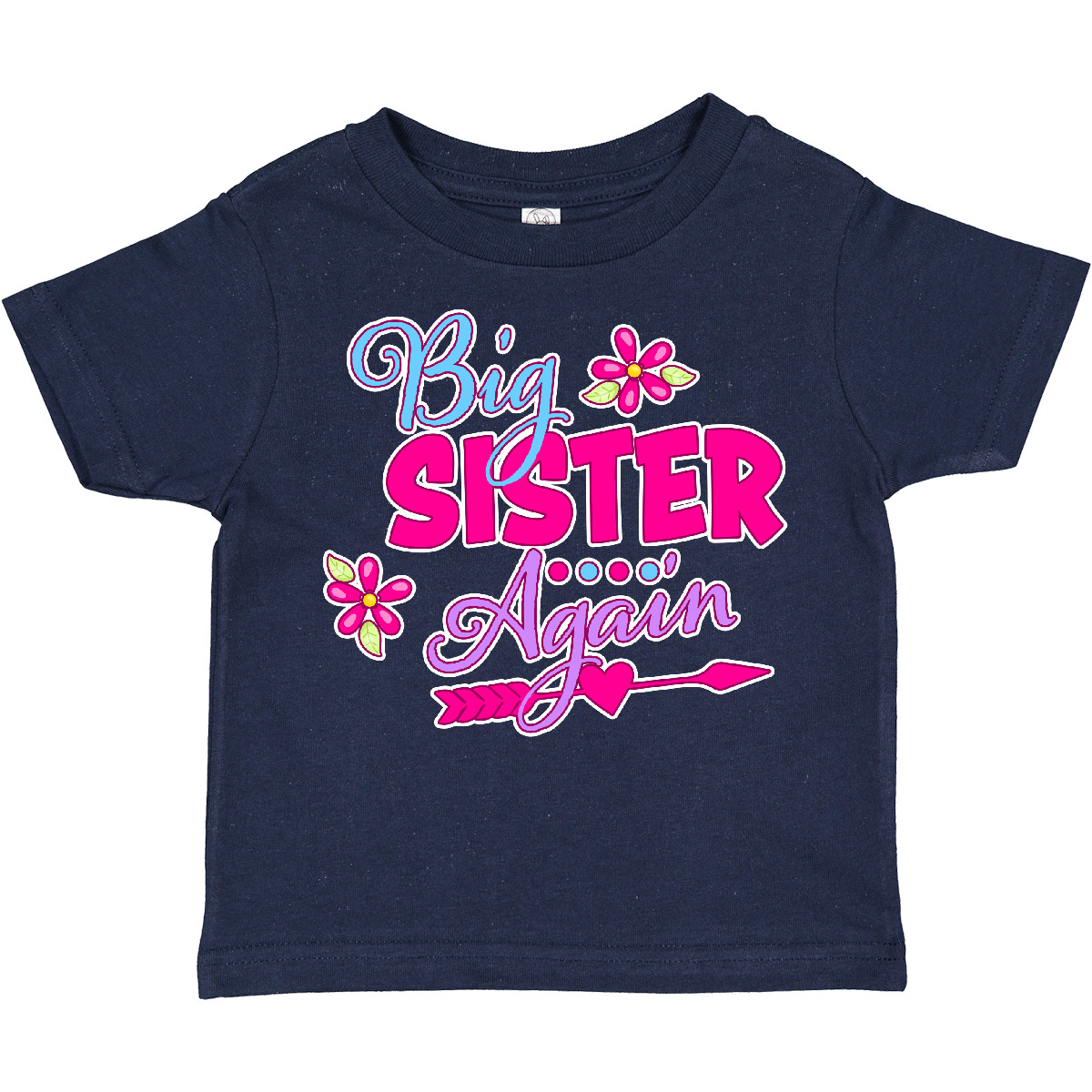 Inktastic Big Sister Again With Flowers And Arrow Toddler T-Shirt Family Sis Kid - Picture 8 of 11