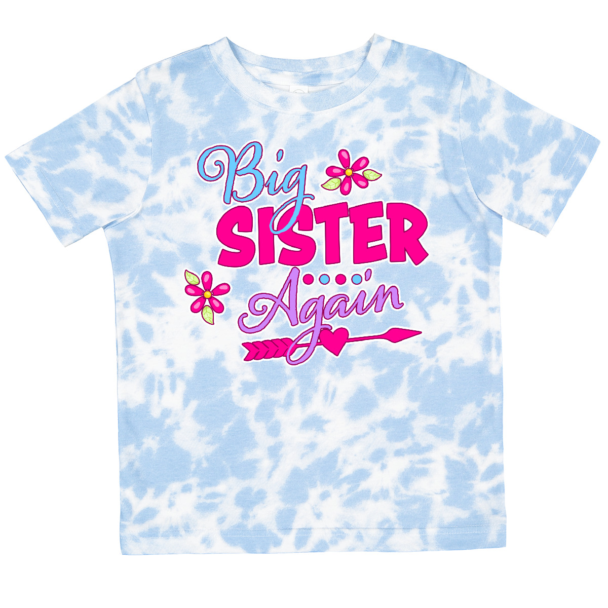 Inktastic Big Sister Again With Flowers And Arrow Toddler T-Shirt Family Sis Kid - Picture 10 of 11