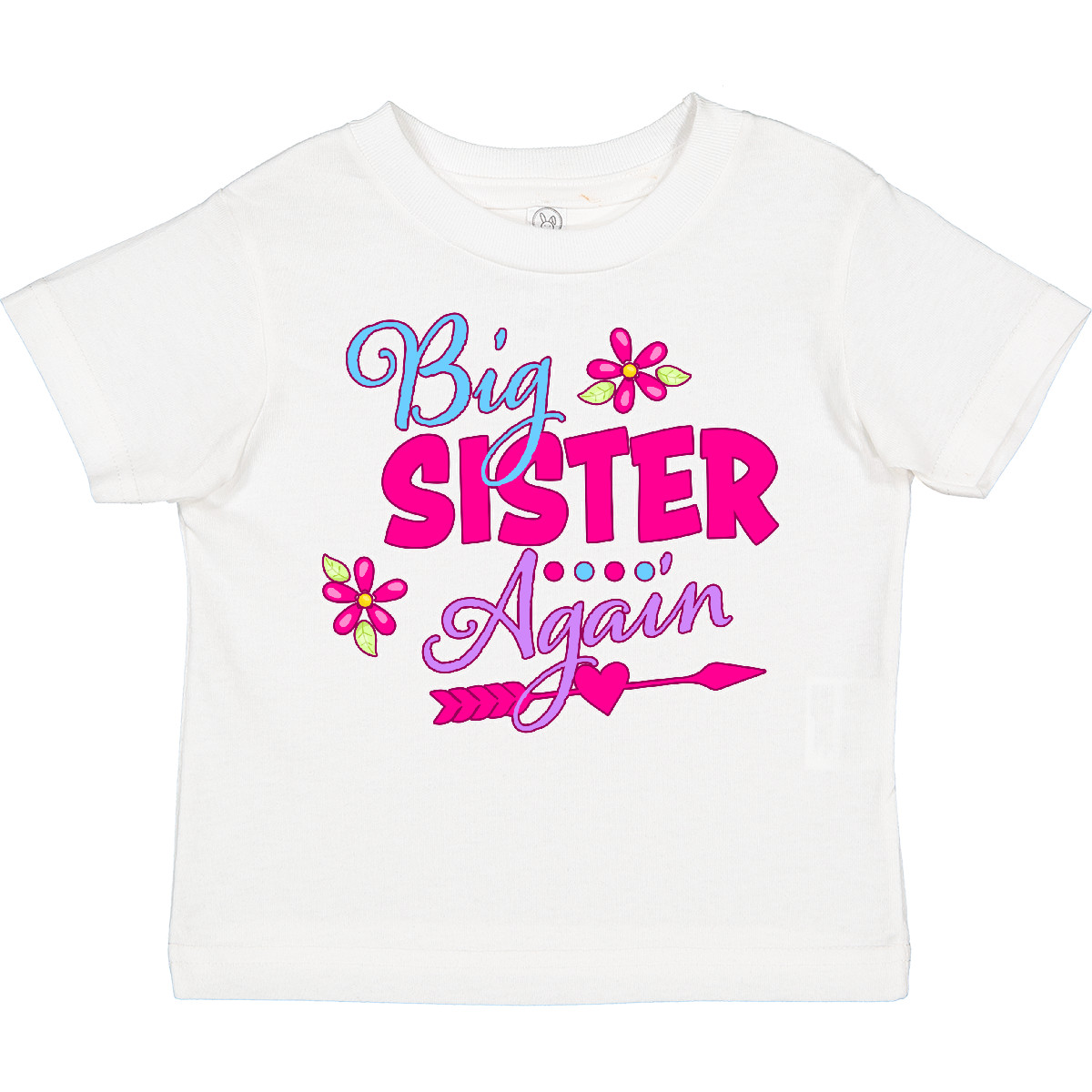 Inktastic Big Sister Again With Flowers And Arrow Toddler T-Shirt Family Sis Kid - Picture 11 of 11