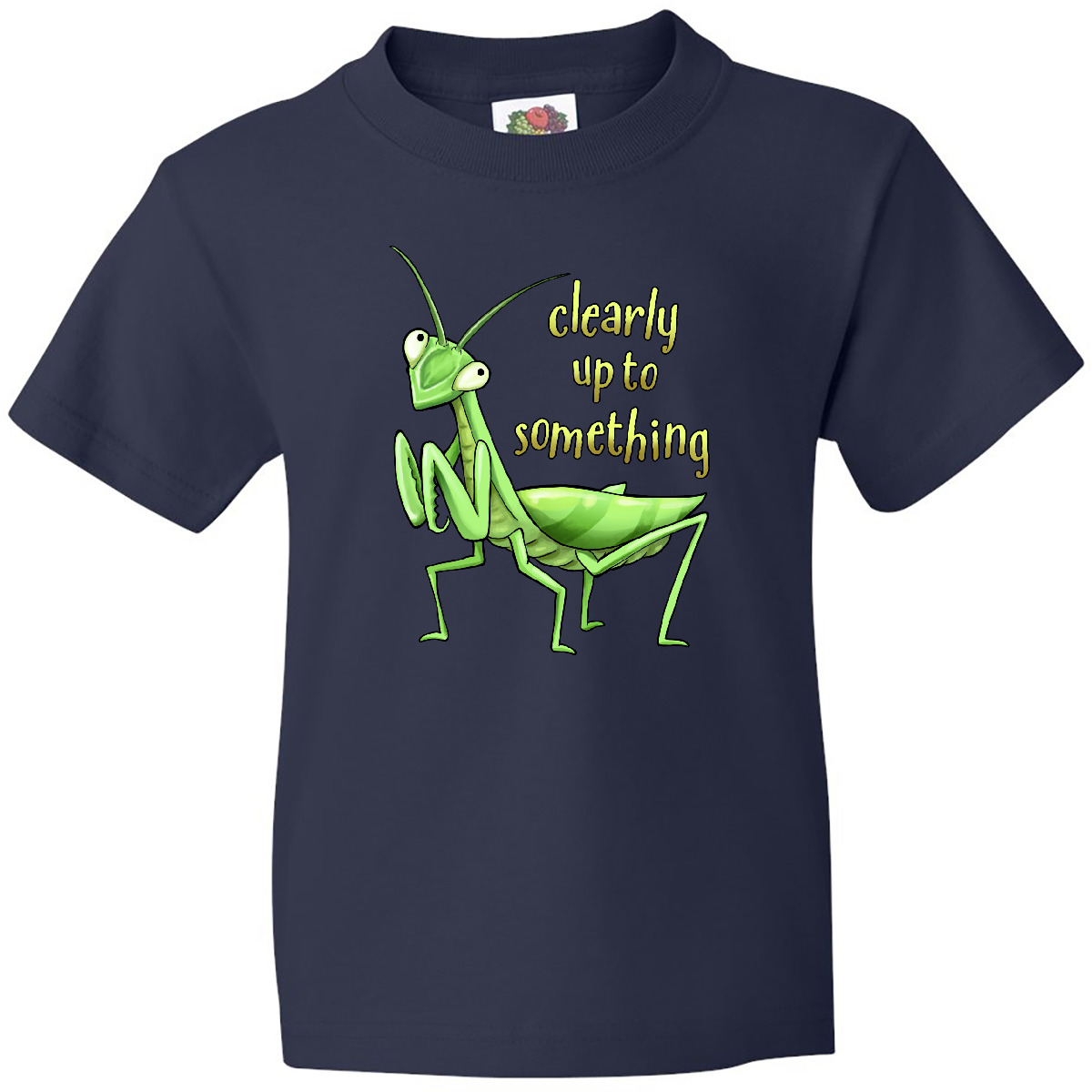 Inktastic Praying Mantis- Clearly Up To Something Youth T-Shirt Animals Insect - Picture 4 of 8