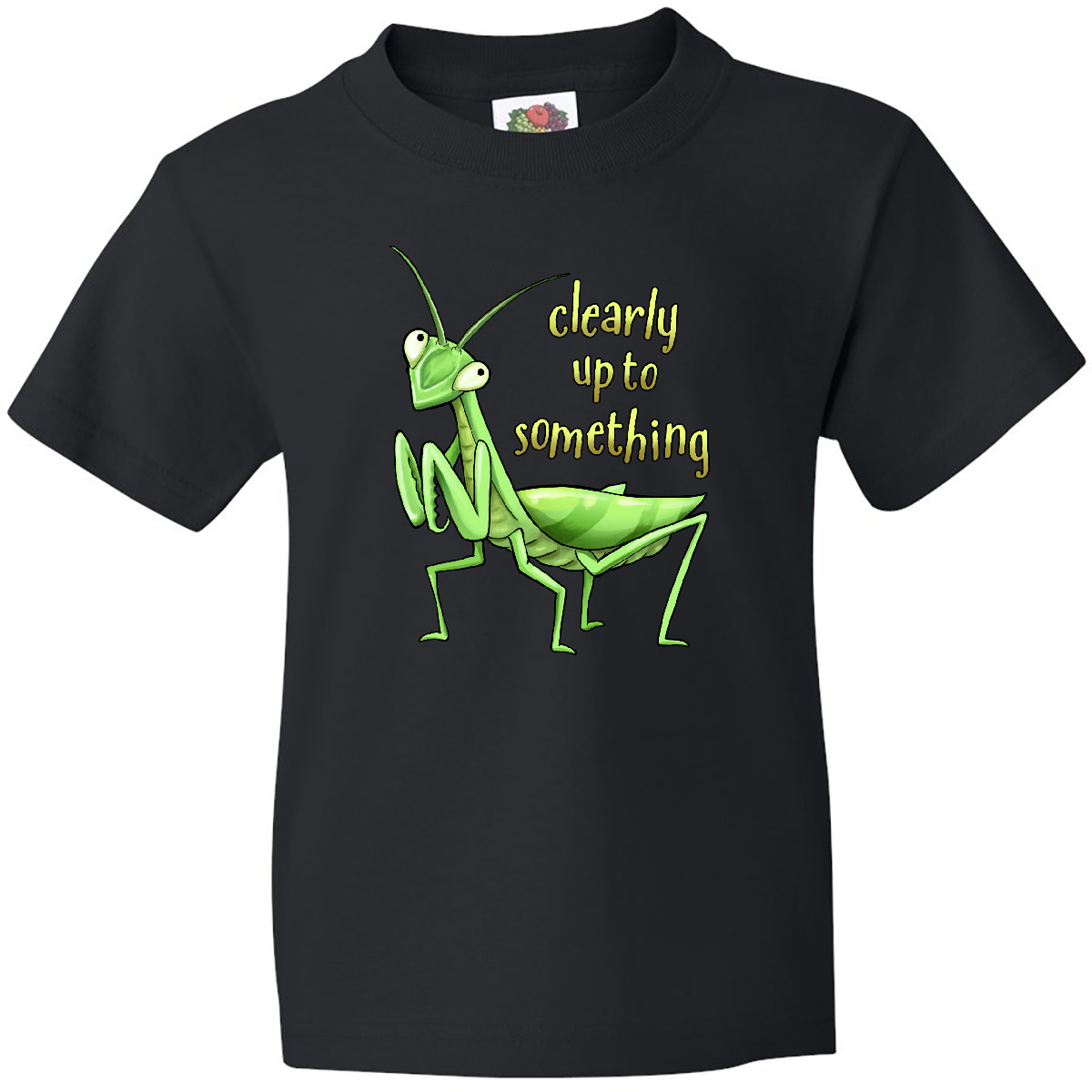 Inktastic Praying Mantis- Clearly Up To Something Youth T-Shirt Animals Insect - Picture 2 of 8