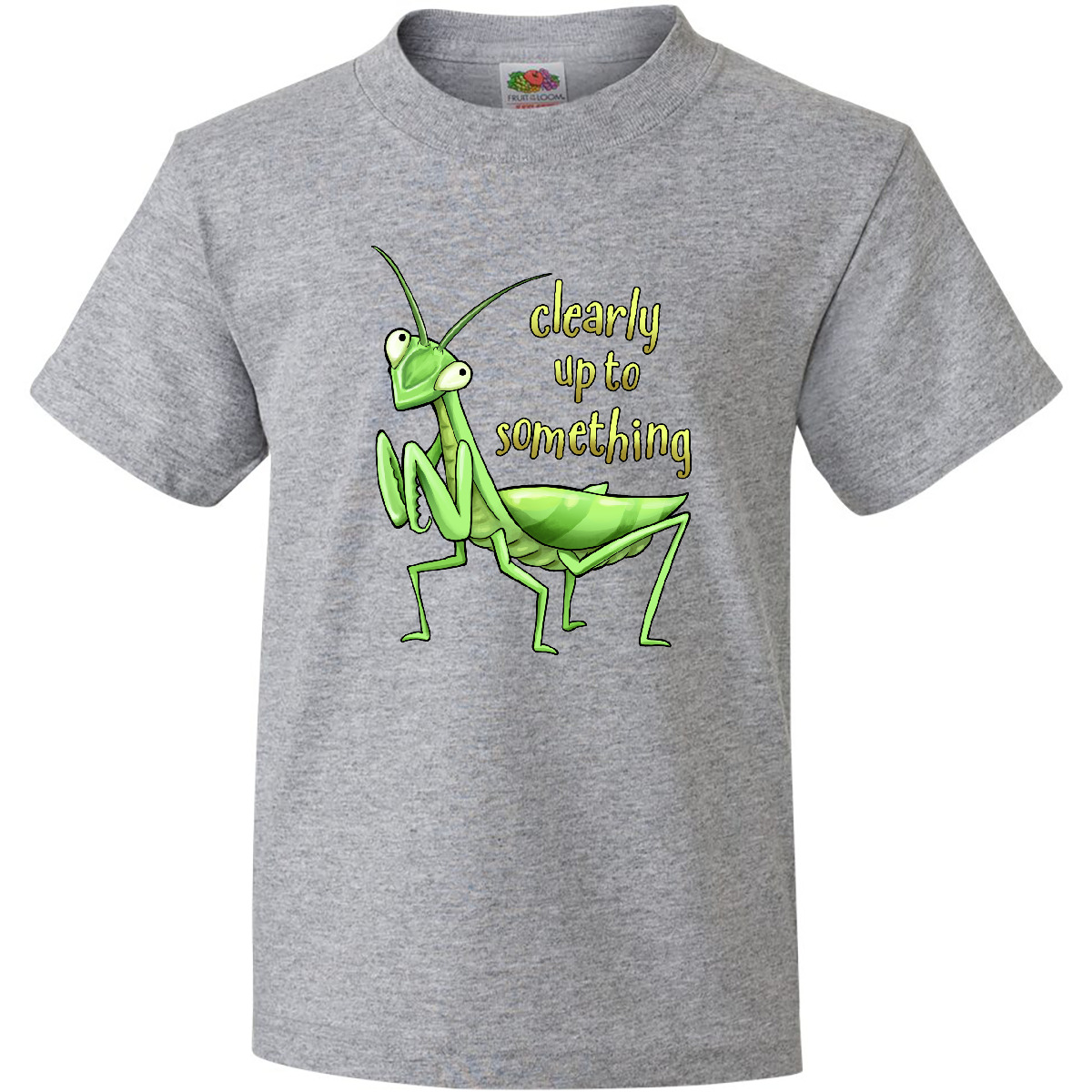 Inktastic Praying Mantis- Clearly Up To Something Youth T-Shirt Animals Insect - Picture 3 of 8