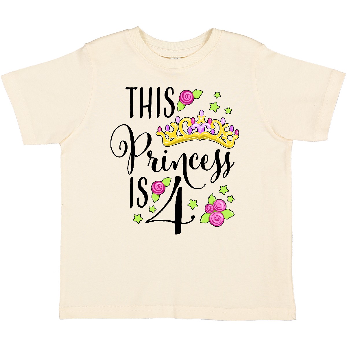 Inktastic This Princess Is Four- 4th Birthday Toddler T-Shirt Birthdays Fourth 4 - Picture 7 of 10