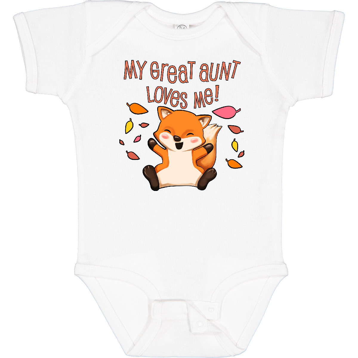 Inktastic My Great Aunt Loves Me!- Cute Baby Fox Baby Bodysuit Family Foxes Tail - Picture 7 of 7
