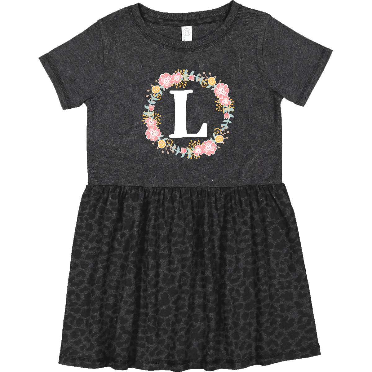 Inktastic Monogram Letter L Rose Floral Wreath Gift Toddler Dress Flowers Pretty - Picture 2 of 2