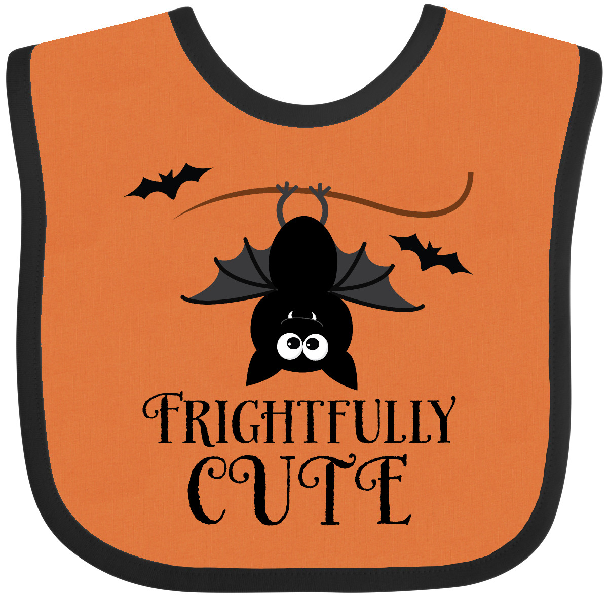 Inktastic Halloween Bat Frightfully Cute Holiday Baby Bib Scary Fright Childs - Picture 7 of 12