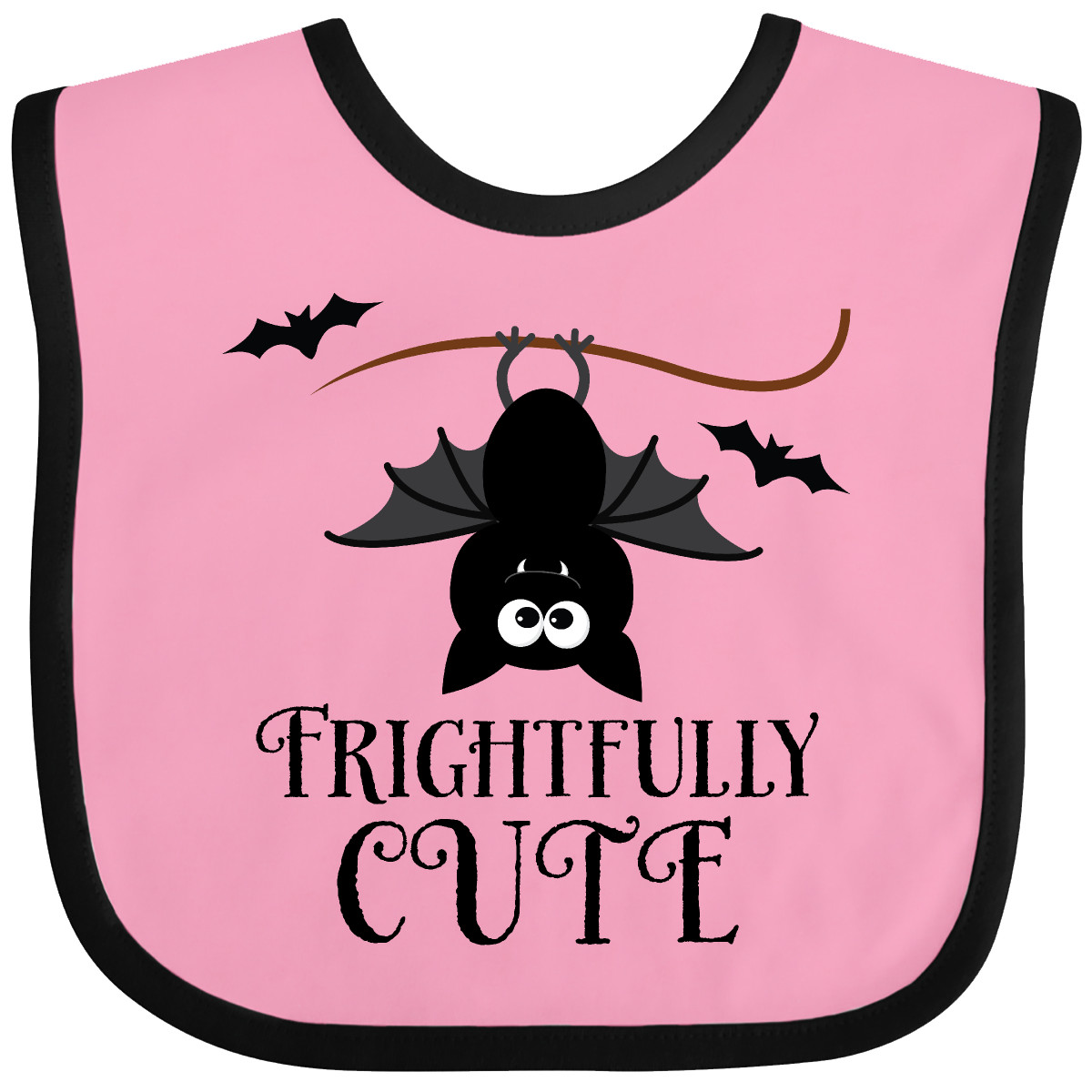 Inktastic Halloween Bat Frightfully Cute Holiday Baby Bib Scary Fright Childs - Picture 8 of 12