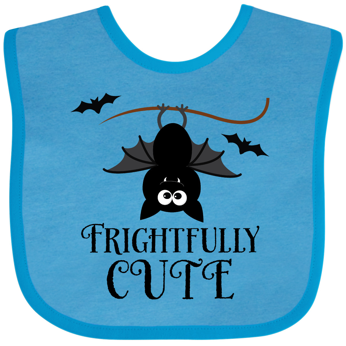 Inktastic Halloween Bat Frightfully Cute Holiday Baby Bib Scary Fright Childs - Picture 9 of 12