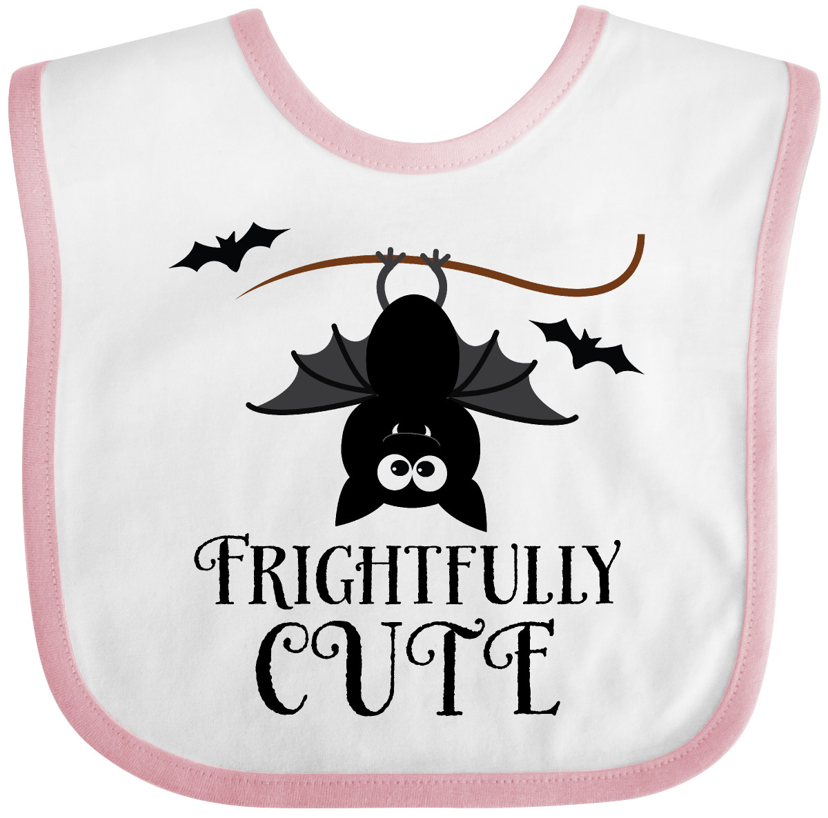 Inktastic Halloween Bat Frightfully Cute Holiday Baby Bib Scary Fright Childs - Picture 12 of 12