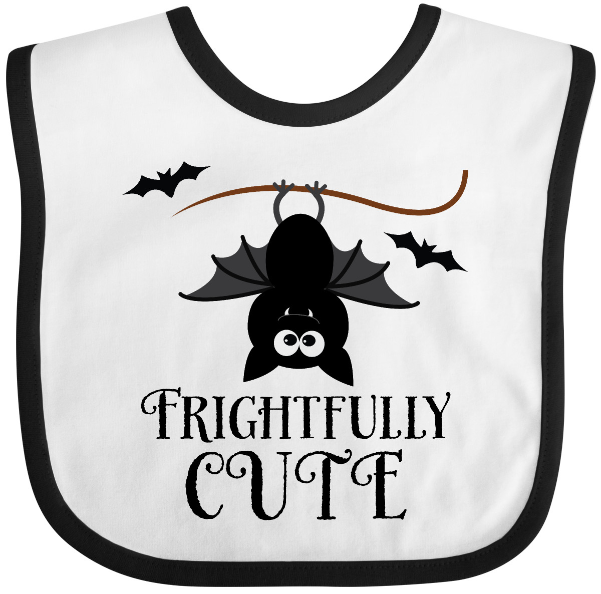 Inktastic Halloween Bat Frightfully Cute Holiday Baby Bib Scary Fright Childs - Picture 11 of 12