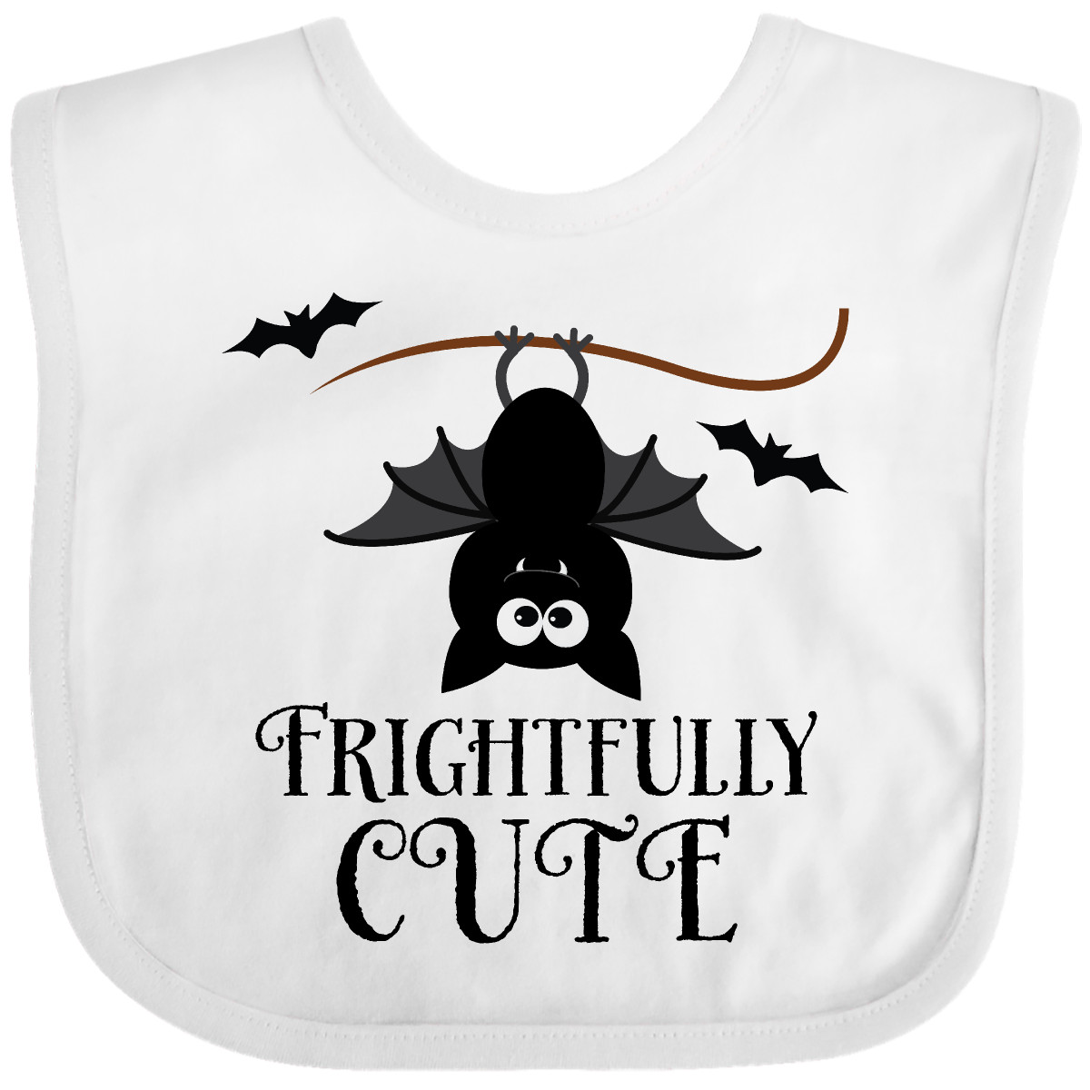 Inktastic Halloween Bat Frightfully Cute Holiday Baby Bib Scary Fright Childs - Picture 10 of 12