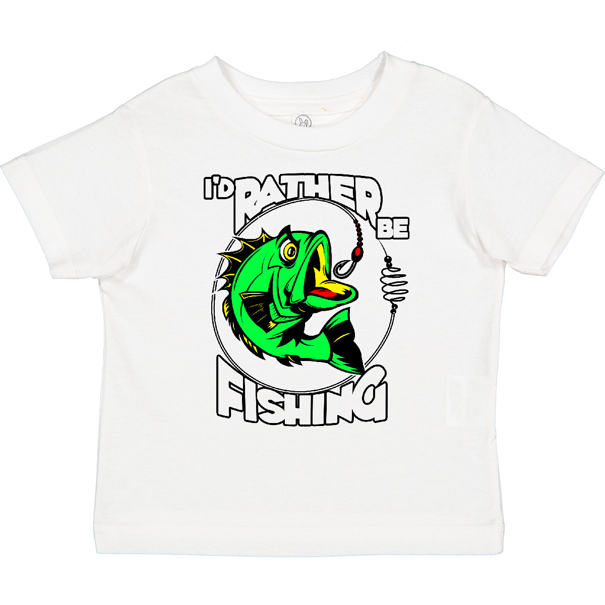 T-Shirt Inktastic I'd Rather Be Fishing Kleinkind Fisch Fischer Geschenk Kind Kid - Bild 10 von 10