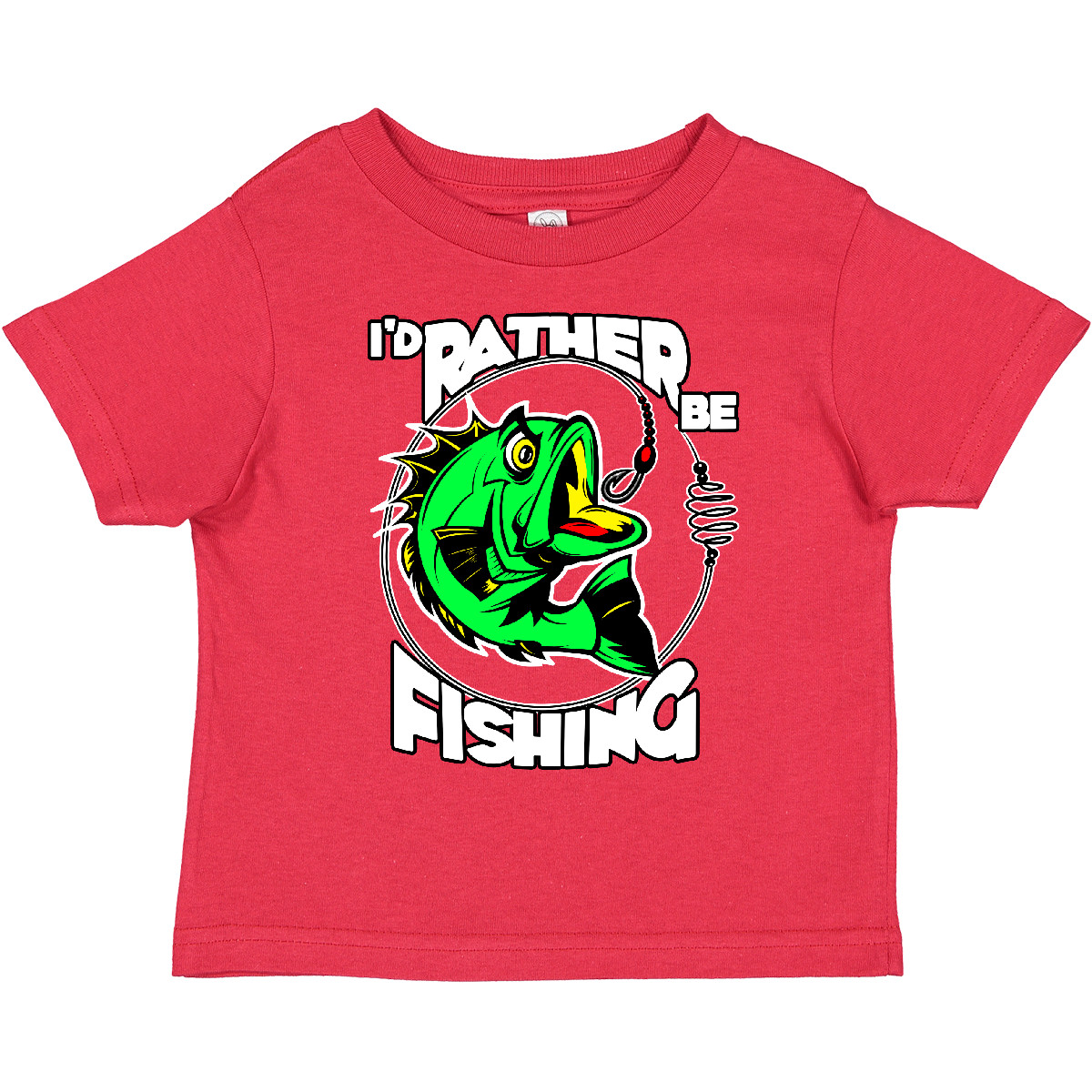 Inktastic I'd Rather Be Fishing Toddler T-Shirt Fish Fisherman Gift Child Kid - Picture 9 of 13