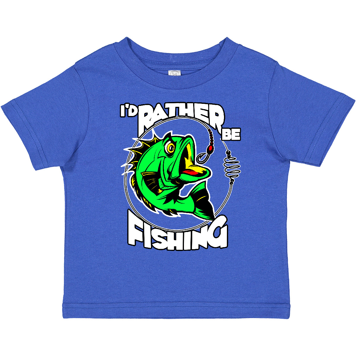 T-Shirt Inktastic I'd Rather Be Fishing Kleinkind Fisch Fischer Geschenk Kind Kid - Bild 8 von 10
