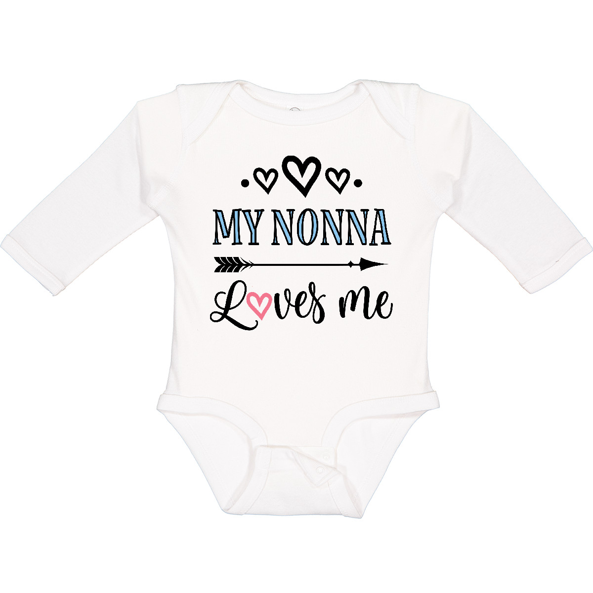 ののん  Inktastic My Nonna Loves Me Girls Long Sleeve Creeper Grandkids