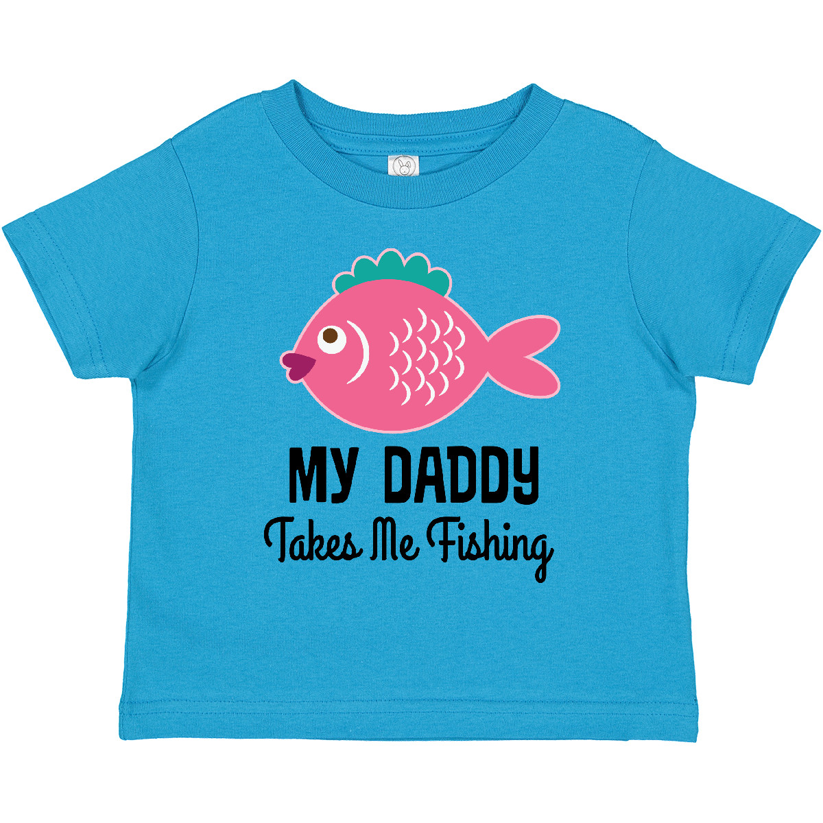 Inktastic Girls Fishing With Daddy Toddler T-Shirt Childs Fisherman Outfit Gift - Picture 9 of 9