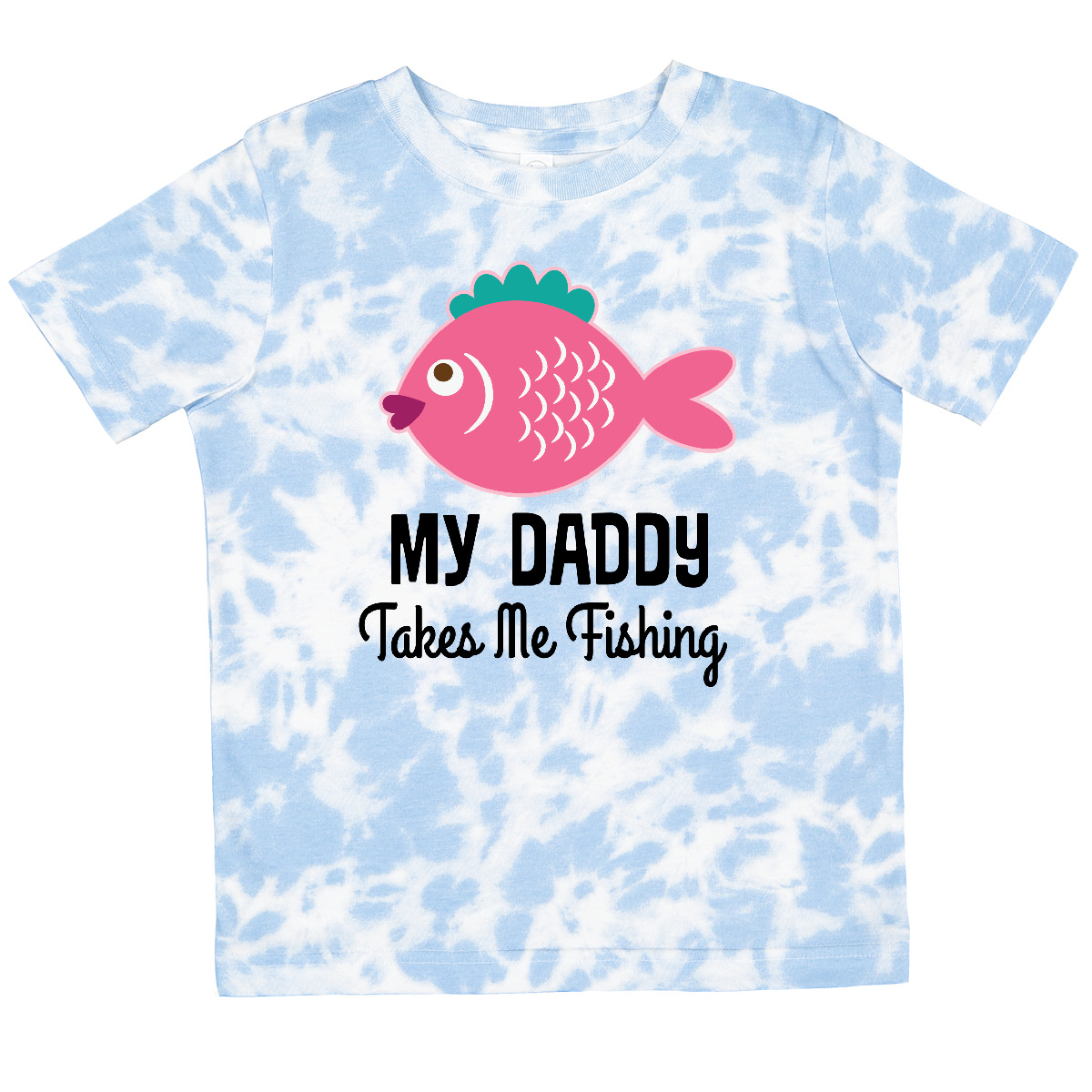 Inktastic Girls Fishing With Daddy Toddler T-Shirt Childs Fisherman Outfit Gift - Picture 8 of 9