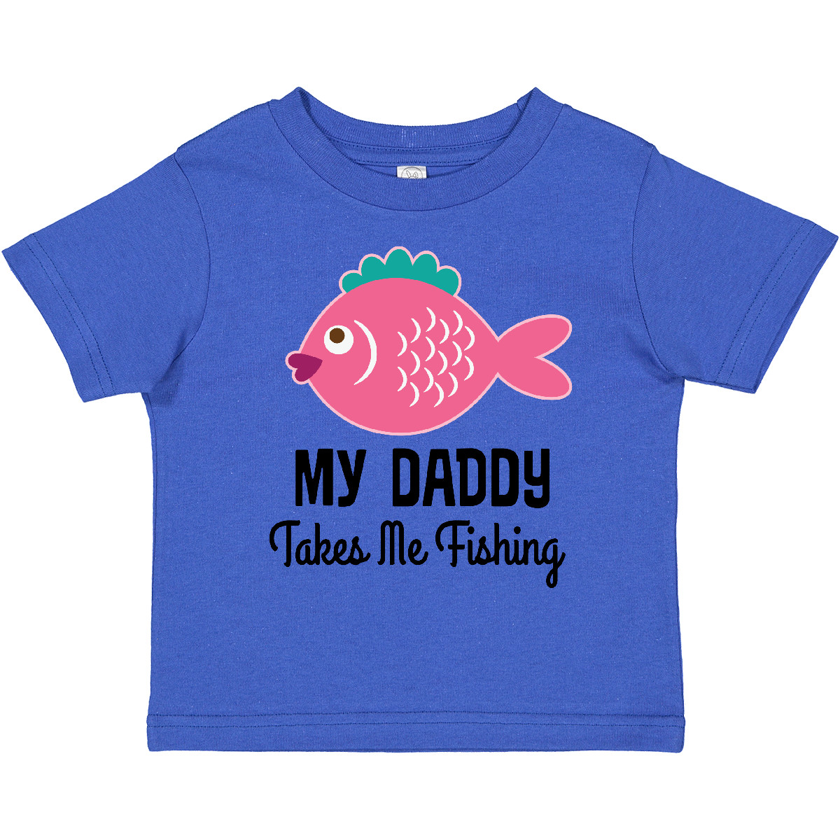 Inktastic Girls Fishing With Daddy Toddler T-Shirt Childs Fisherman Outfit Gift - Picture 7 of 9