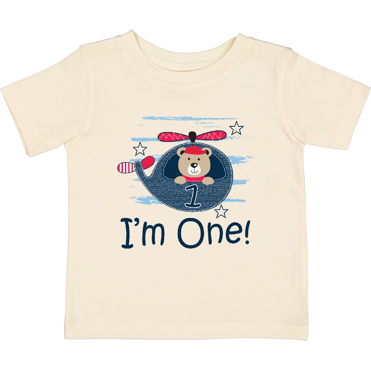 Inktastic 1st Birthday Boys Helicopter 1 Year Old Baby T-Shirt Im Childs Babys - Picture 2 of 3