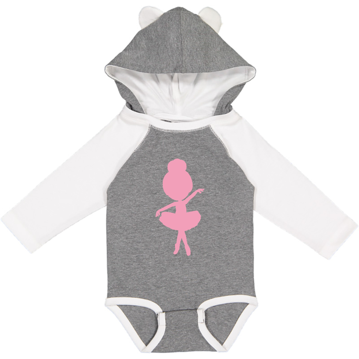 Inktastic Little Ballerina Long Sleeve Creeper Silhouette Girl Dancer Tutu Cute - Picture 2 of 4