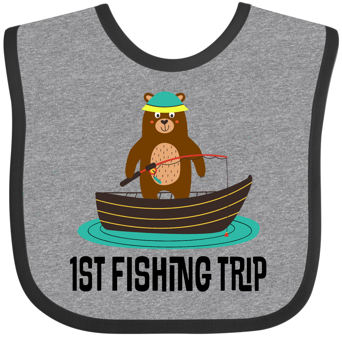 Inktastic 1st Fishing Trip Baby Bib Kids Fisherman Future Child Lake Apparel Hws - Picture 2 of 8