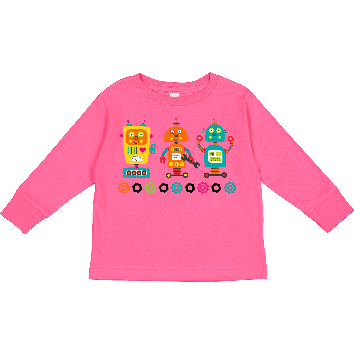 Inktastic Robotics Team Robot Lover Toddler Long Sleeve T-Shirt Engineer Gears - Picture 4 of 6