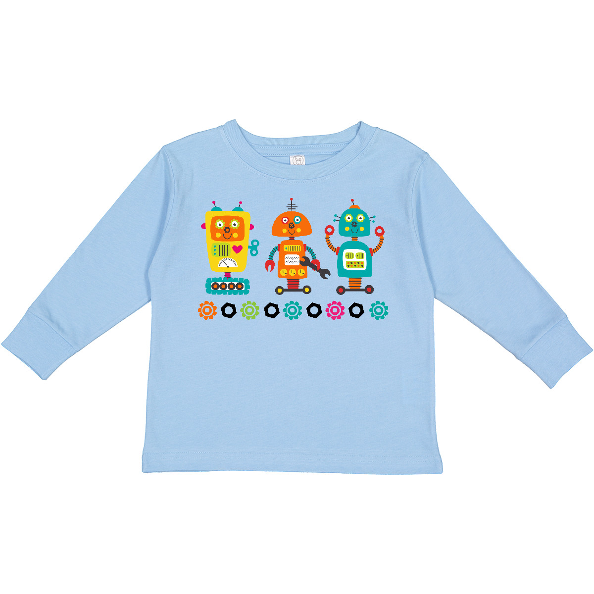 Inktastic Robotics Team Robot Lover Toddler Long Sleeve T-Shirt Engineer Gears - Picture 2 of 6