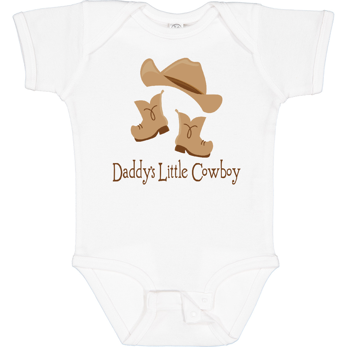 Inktastic Daddy's Little Cowboy Baby Bodysuit Boots Hat Kids Boys Cute Fathers - Picture 9 of 10