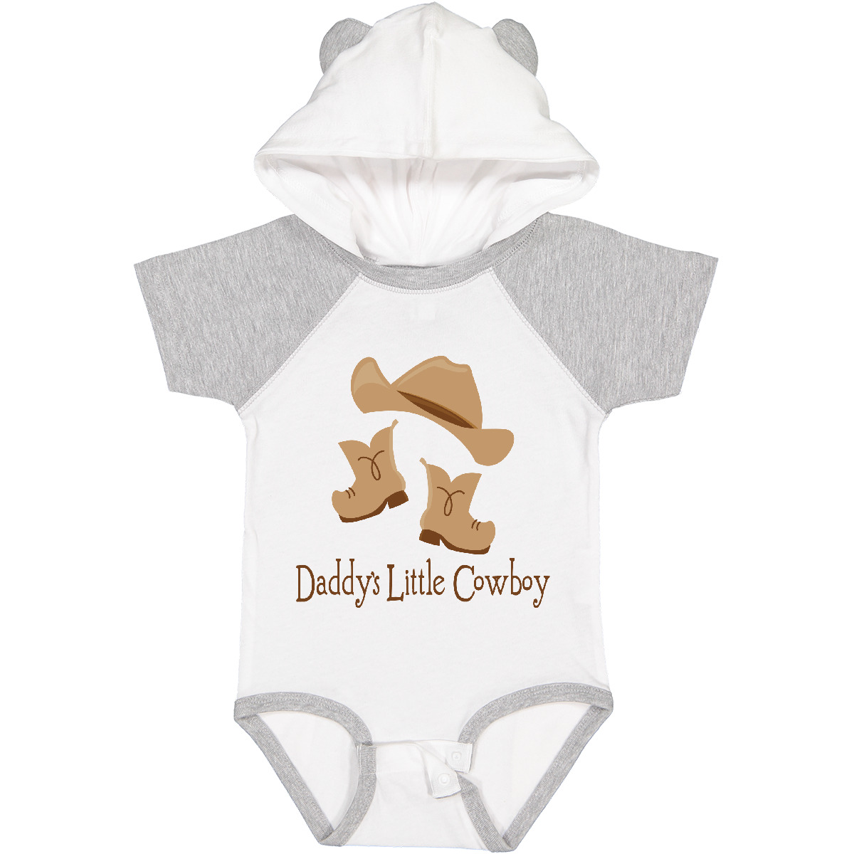 Inktastic Daddy's Little Cowboy Baby Bodysuit Boots Hat Kids Boys Cute Fathers - Picture 10 of 10