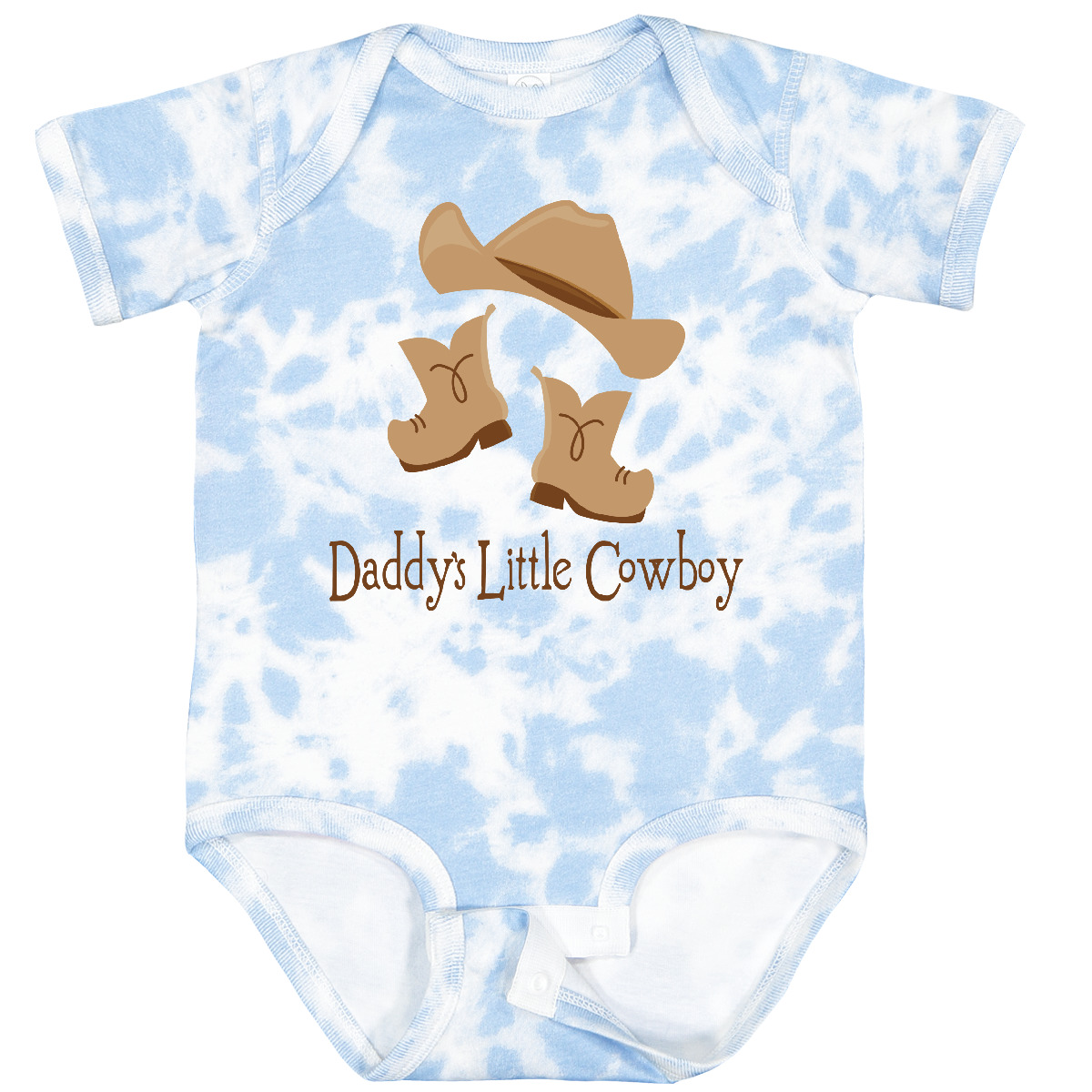 Inktastic Daddy's Little Cowboy Baby Bodysuit Boots Hat Kids Boys Cute Fathers - Picture 7 of 10