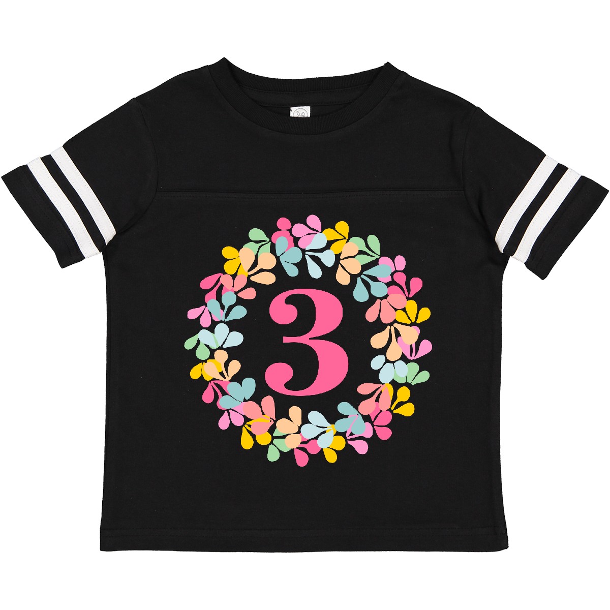 Inktastic 3rd Birthday Flower Wreath 3 Year Old Girl Toddler T-Shirt Childs Gift - Picture 4 of 11