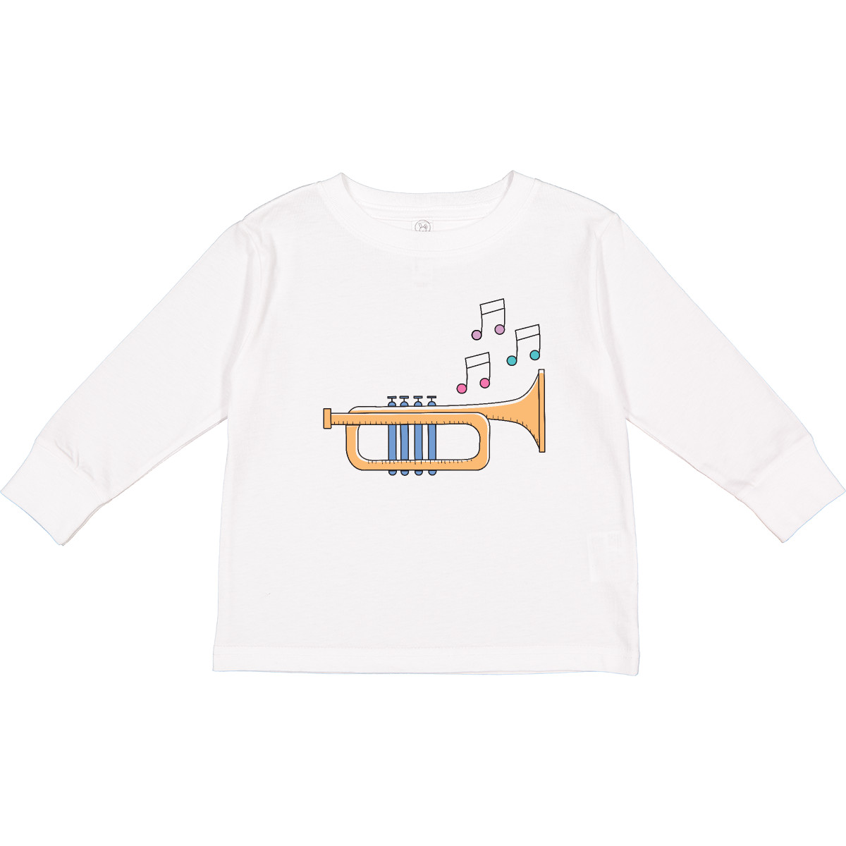 Inktastic Trumpet Marching Band Musician Toddler Long Sleeve T-Shirt Cute Light - Imagen 4 de 4