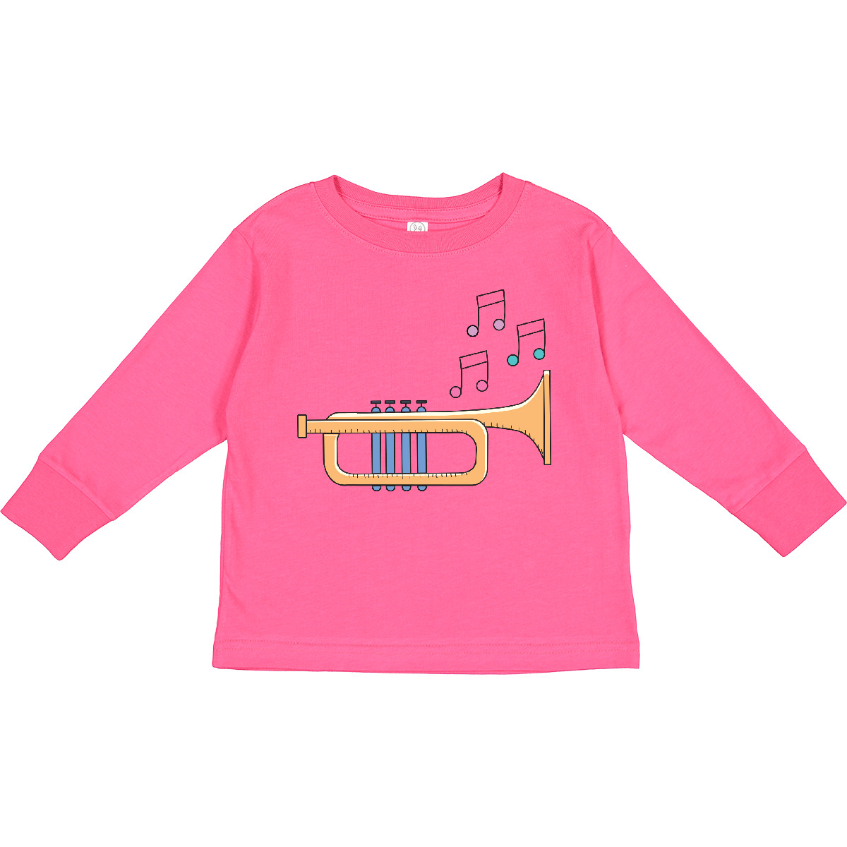 Inktastic Trumpet Marching Band Musician Toddler Long Sleeve T-Shirt Cute Light - Imagen 2 de 4