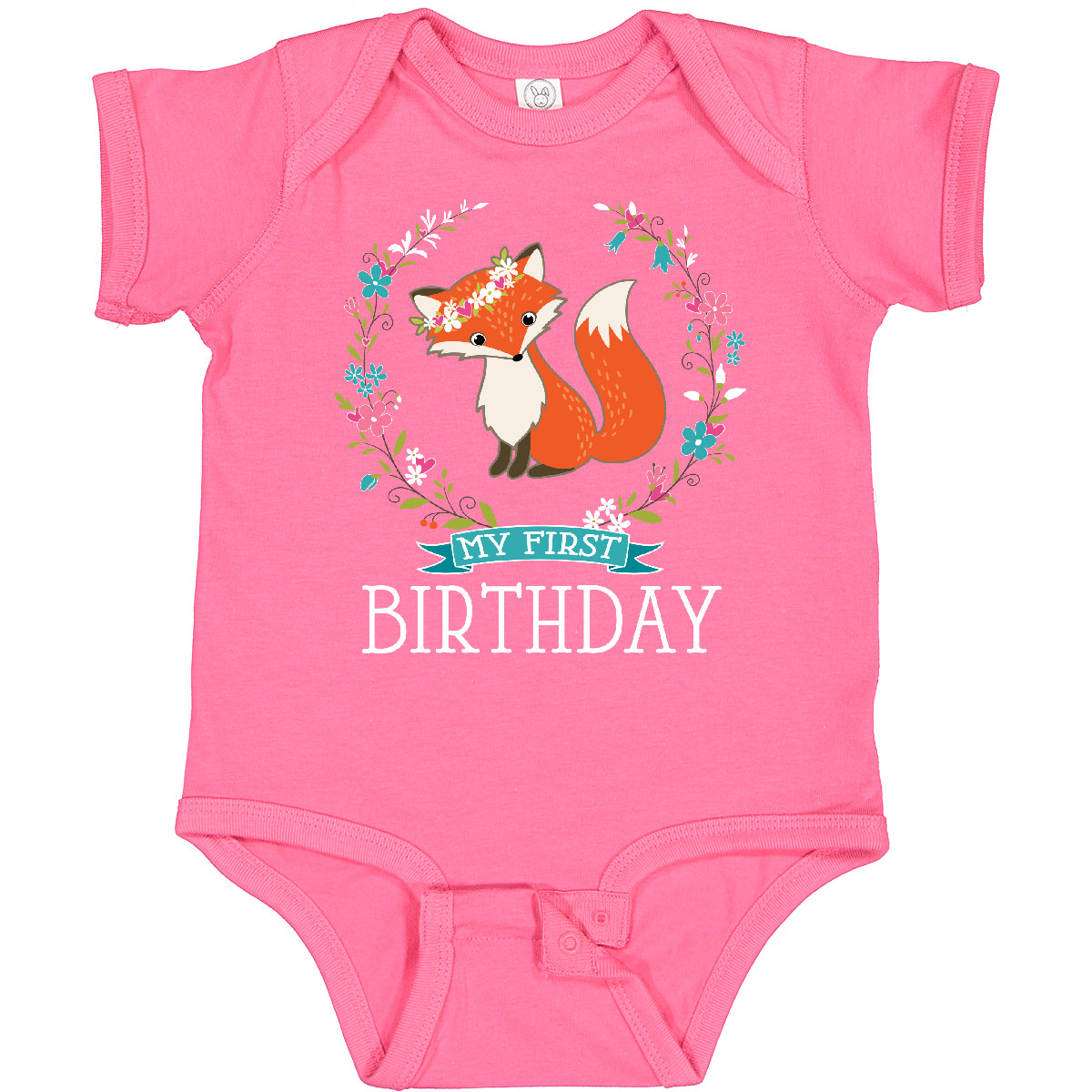 Inktastic First Birthday 1 Year Old Girl Fox Baby Bodysuit Im Animals One-piece - Picture 5 of 9
