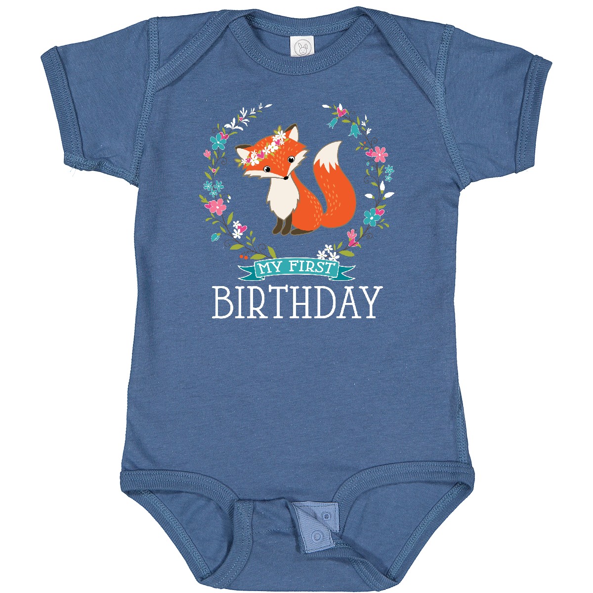 Inktastic First Birthday 1 Year Old Girl Fox Baby Bodysuit Im Animals One-piece - Picture 6 of 9