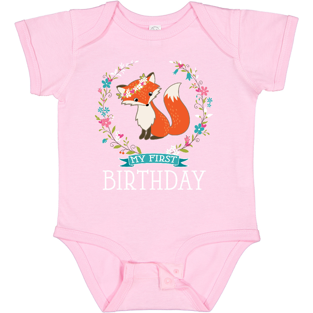 Inktastic First Birthday 1 Year Old Girl Fox Baby Bodysuit Im Animals One-piece - Picture 8 of 9