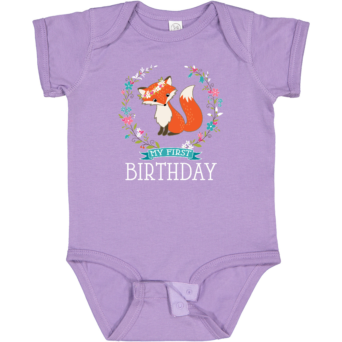 Inktastic First Birthday 1 Year Old Girl Fox Baby Bodysuit Im Animals One-piece - Picture 7 of 9
