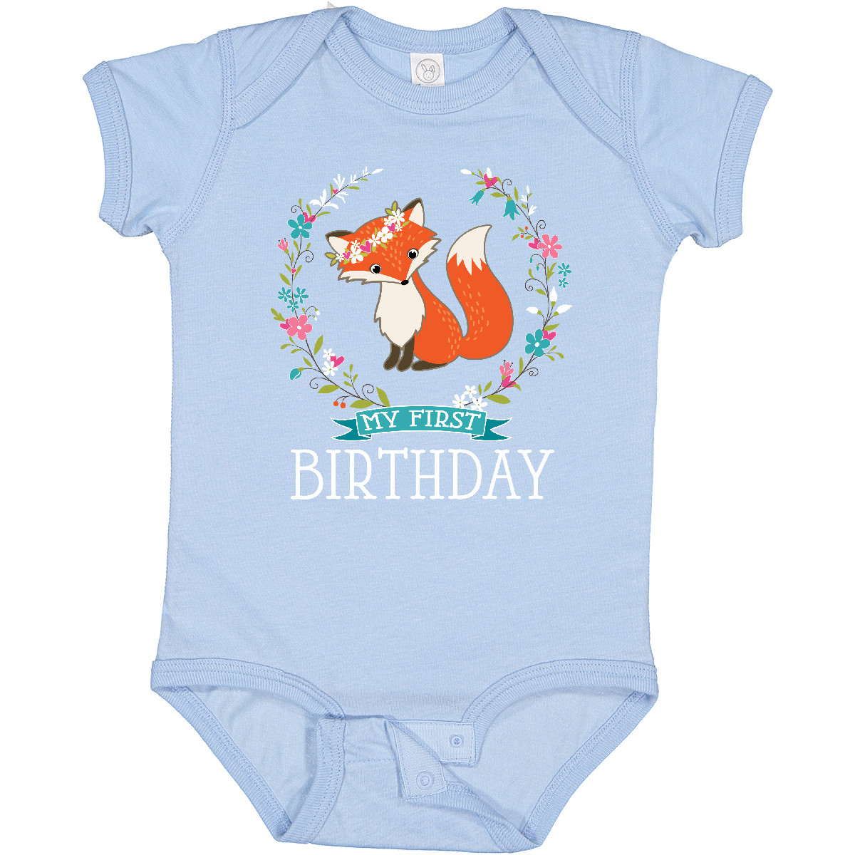 Inktastic First Birthday 1 Year Old Girl Fox Baby Bodysuit Im Animals One-piece - Picture 3 of 9