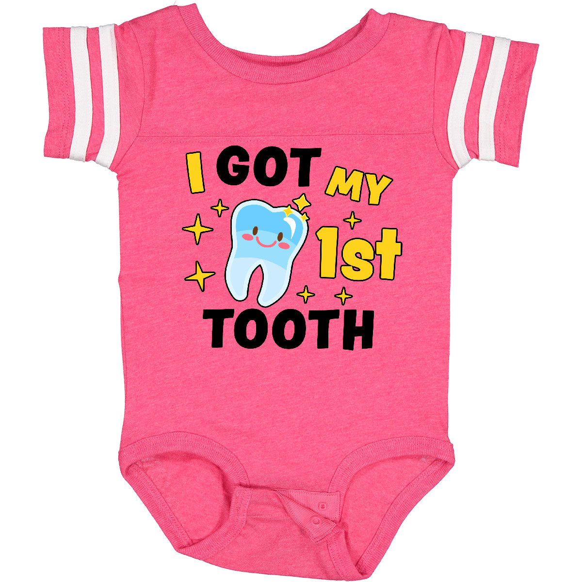 Inktastic I Got My 1st Tooth With Cute Tooth Baby Baby Bodysuit First Adorable - Picture 5 of 24