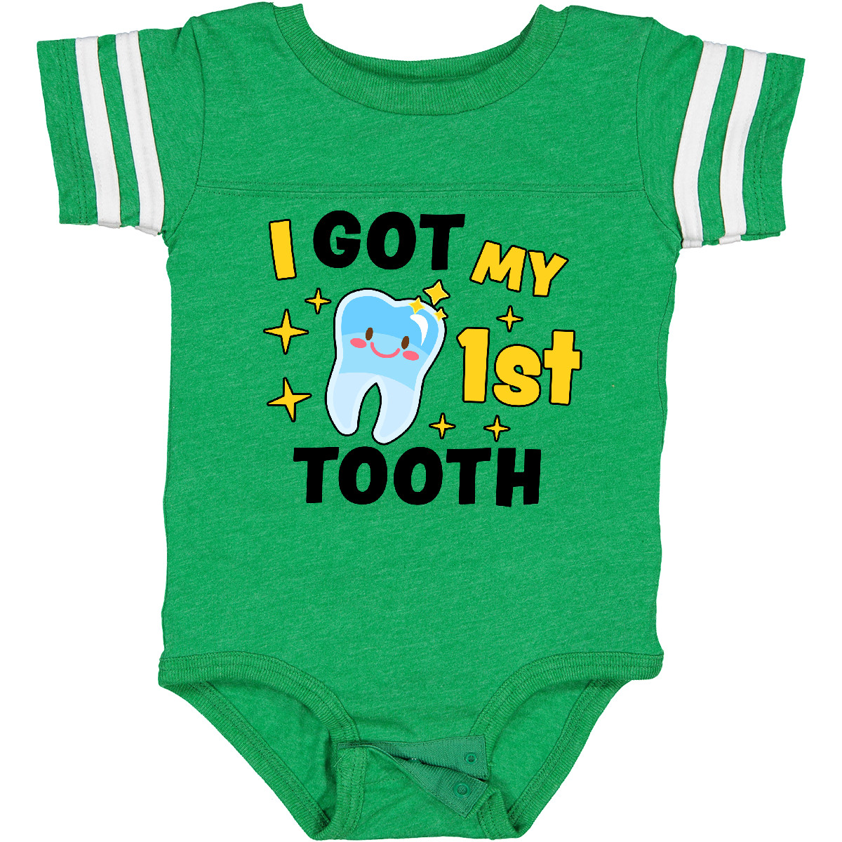 Inktastic I Got My 1st Tooth With Cute Tooth Baby Baby Bodysuit First Adorable - Picture 4 of 24