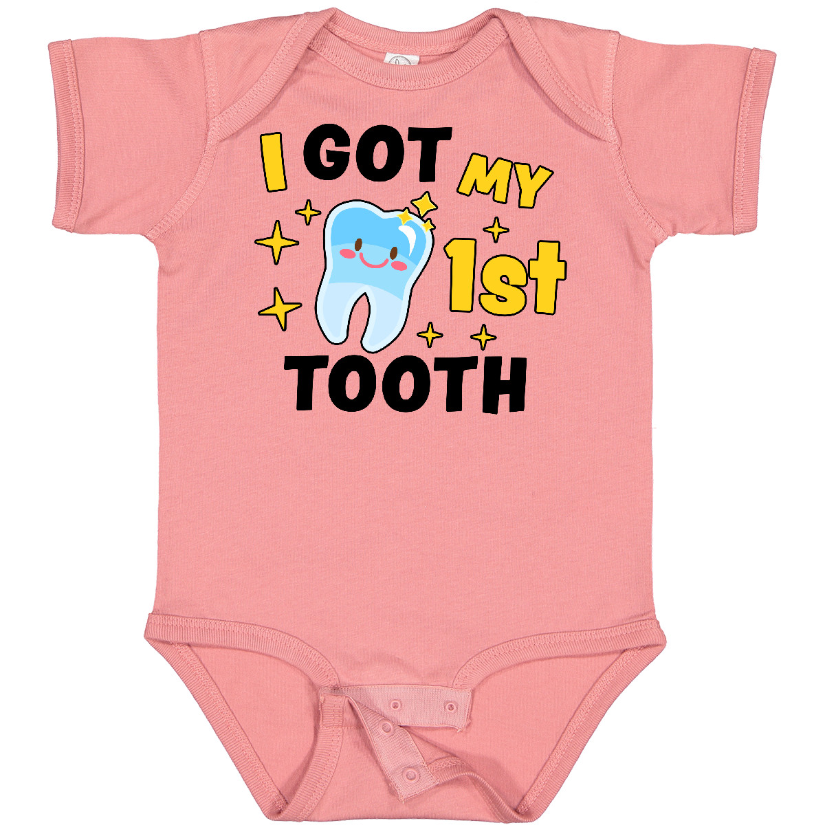 Inktastic I Got My 1st Tooth With Cute Tooth Baby Baby Bodysuit First Adorable - Picture 14 of 24
