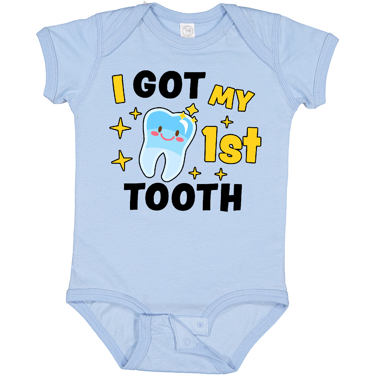Inktastic I Got My 1st Tooth With Cute Tooth Baby Baby Bodysuit First Adorable - Picture 3 of 24