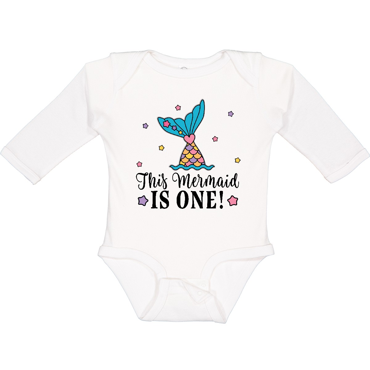 Inktastic Mermaid 1st Birthday 1 Year Old Long Sleeve Creeper Girl Cute Clothing - Picture 7 of 7