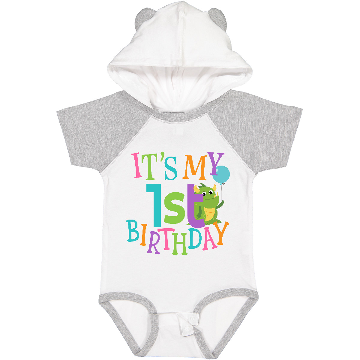 Inktastic Cute First Birthday Monster 1 Year Old Baby Bodysuit Celebration Babys - Picture 7 of 7
