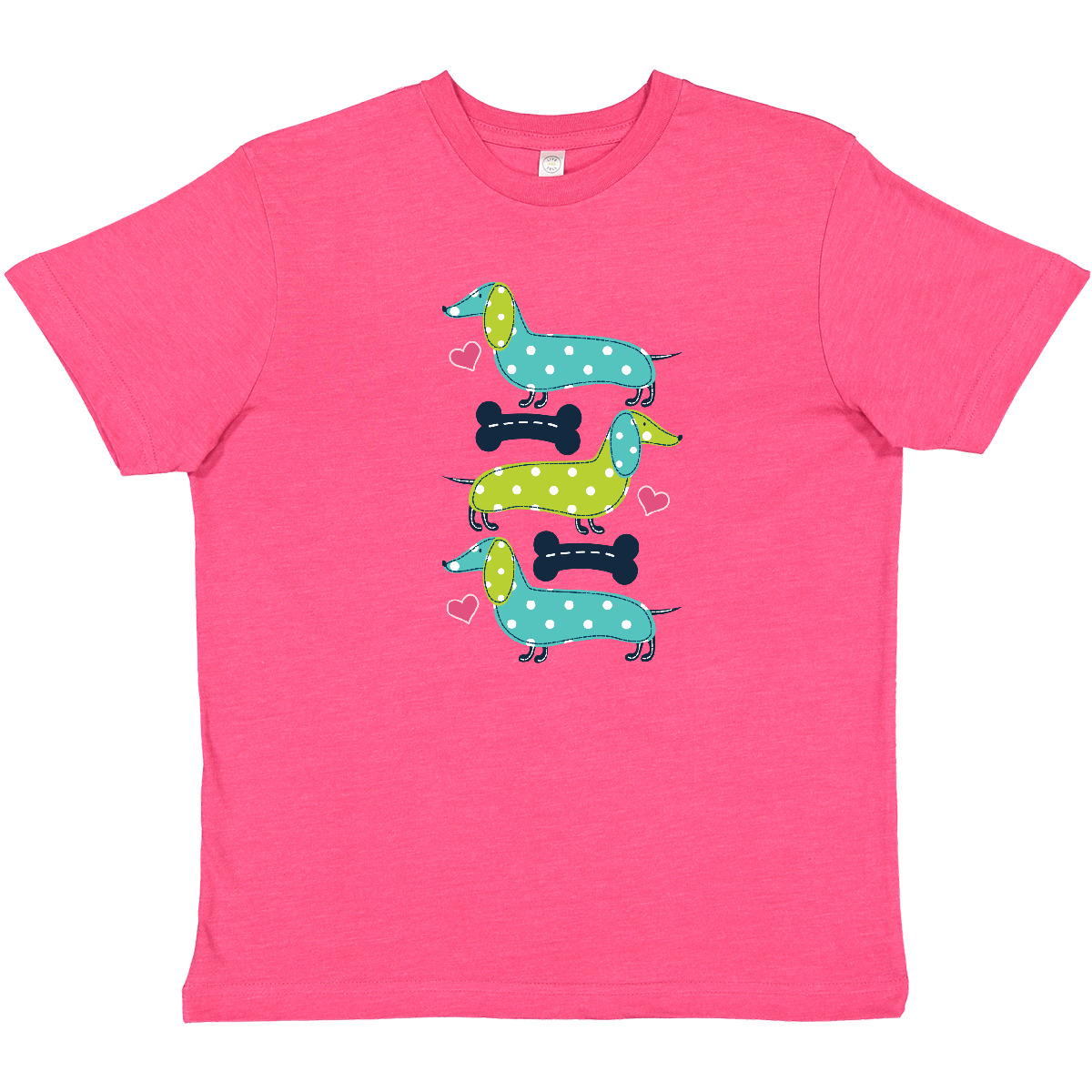 Inktastic Dachshund Dog Lover Polka Dot Puppies Youth T-Shirt Puppy Funny Pets - Picture 4 of 4