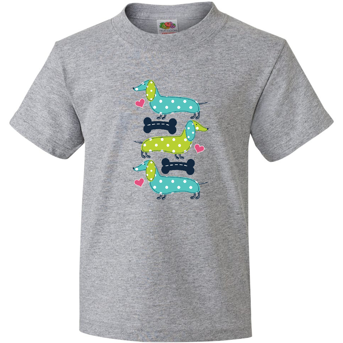 Inktastic Dachshund Dog Lover Polka Dot Puppies Youth T-Shirt Puppy Funny Pets - Picture 2 of 4
