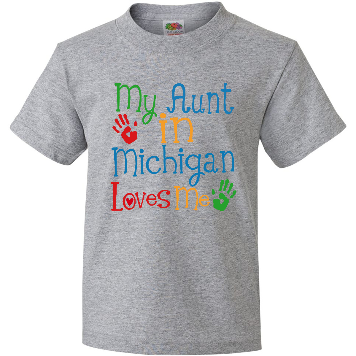 Inktastic My Aunt In Michigan Loves Me Youth T-Shirt Childs Gift Tee Children - Picture 3 of 4