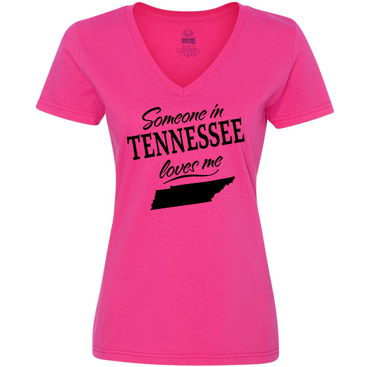 Inktastic Someone In Tennessee Loves Me Women's V-Neck T-Shirt State Home Family - Picture 3 of 3