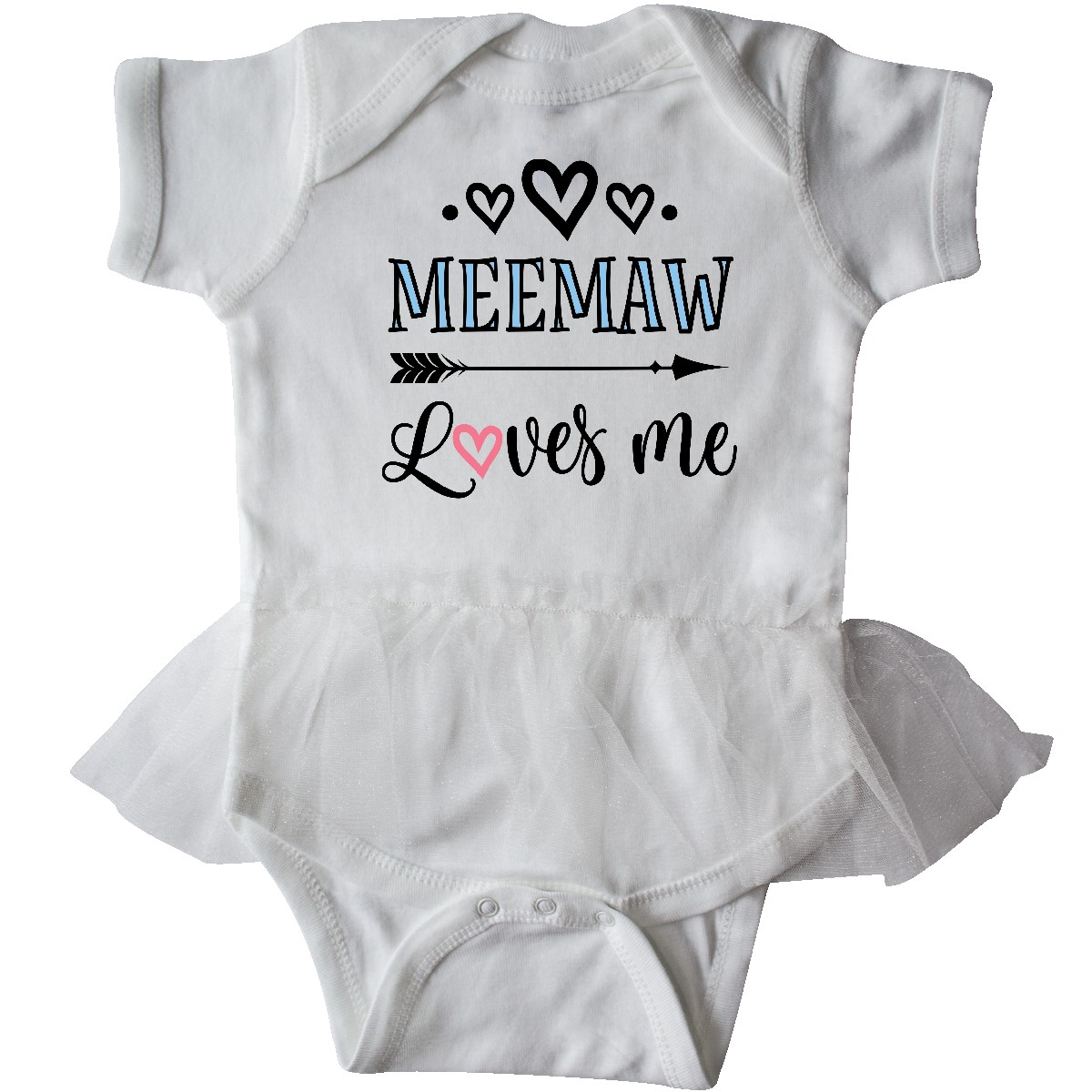 inktastic My Mimi Loves Mimi with Flowers and Hearts Infant Tutu Bodysuit